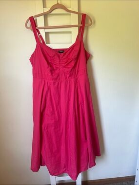 Torrid Bright Pink Pleated Sweetheart Neckline Dress
